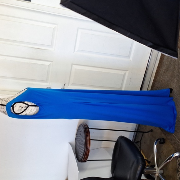 VENUS Royal Blue Maxi Dress with front Slit, Womens Sz Large stretchy sleeveless - Picture 6 of 7